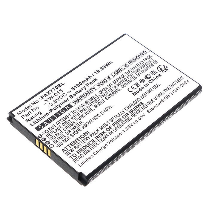 Battery for Pax A77 YW-009, YW-015 (5100mAh, 3.8V) from CELLONIC